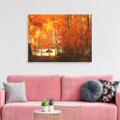 Verpakt Canvas Fine Art Cabin Aspen Herfst Kleuren (Insitu (Woonkamer))