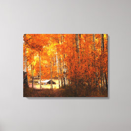 Verpakt Canvas Fine Art Cabin Aspen Herfst Kleuren