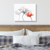 Verpakt canvas met zwarte en witte rozen, één roze afdruk (Insitu (Slaapkamer))