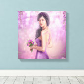 Verpakt Canvas - mooie Fantasy vrouw (Insitu (Houten vloer))
