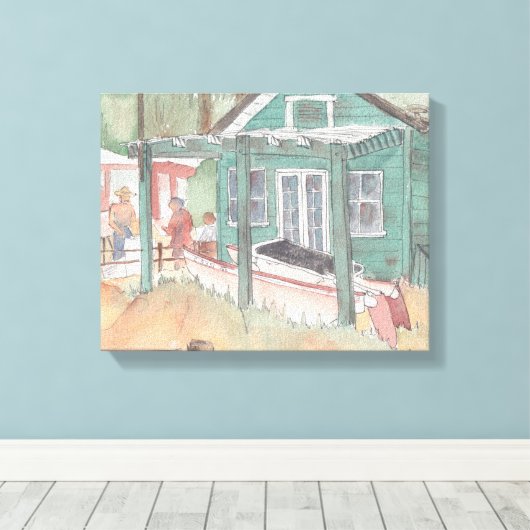 Verpakt canvas "Waterverf schets"/Kristalcove (Insitu (Houten vloer))