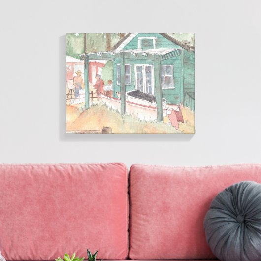 Verpakt canvas "Waterverf schets"/Kristalcove (Insitu (Woonkamer))