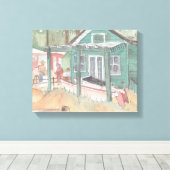 Verpakt canvas "Waterverf schets"/Kristalcove (Insitu (Houten vloer))