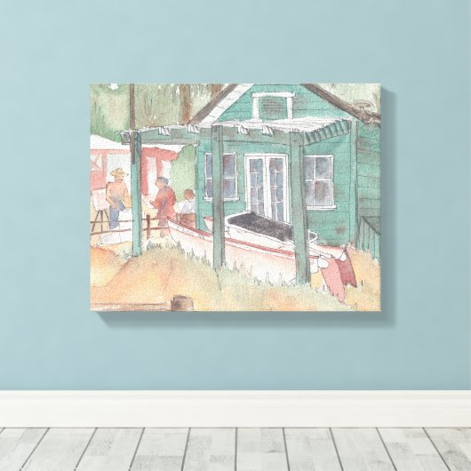 Verpakt canvas "Waterverf schets"/Kristalcove (Insitu (Houten vloer))