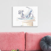 Verpakt Canvas "Waterverf Sketch/Dog London" (Insitu (Woonkamer))