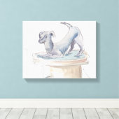 Verpakt Canvas "Waterverf Sketch/Dog London" (Insitu (Houten vloer))
