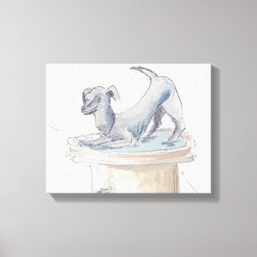 Verpakt Canvas "Waterverf Sketch/Dog London" (Voorkant)