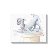 Verpakt Canvas "Waterverf Sketch/Dog London"