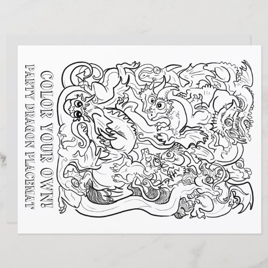 Verpakt in de Dragons van de Partij Kleur Uw Eigen (Voorkant / Achterkant)