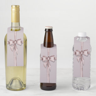 Verpakt in een roze strik flessenhanger