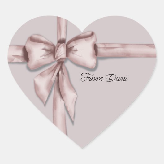 Verpakt in een roze strik label sticker (Voorkant)