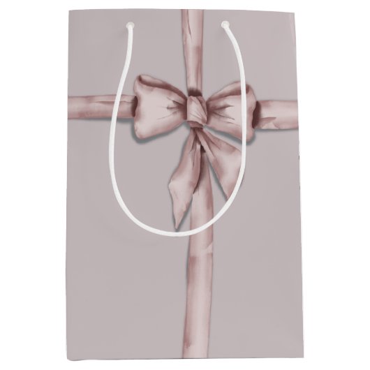 Verpakt in een roze strik medium cadeauzakje (Voorkant)