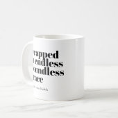 verpakt in eindeloze genadeloze koffie - mok (Voorkant links)