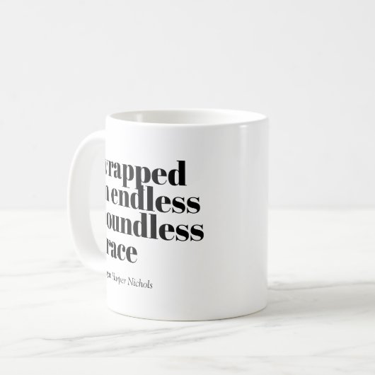 verpakt in eindeloze genadeloze koffie - mok (Voorkant links)