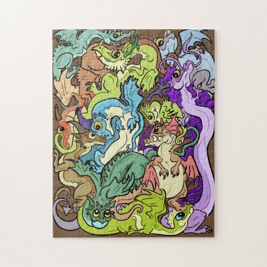 verpakt in feestdraken legpuzzel (Verticaal)