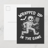 Verpakt in het spel pickleball Halloween Aankondigingskaart (Voorkant / Achterkant)