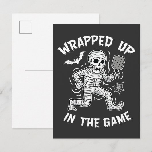 Verpakt in het spel pickleball Halloween Aankondigingskaart (Voorkant / Achterkant)