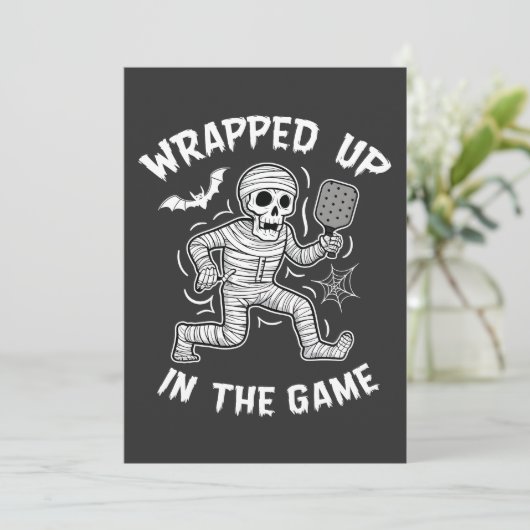 Verpakt in het spel pickleball Halloween Kaart (Staand voorkant)