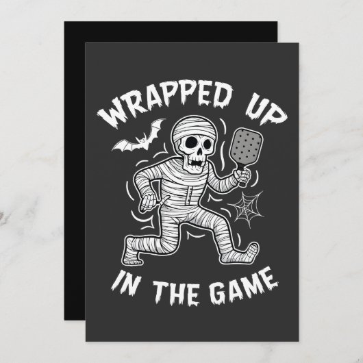 Verpakt in het spel pickleball Halloween Kaart (Voorkant / Achterkant)