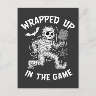 Verpakt in het spel pickleball Halloween Uitnodiging Briefkaart