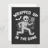 Verpakt in het spel pickleball Halloween Uitnodiging Briefkaart (Voorkant / Achterkant)