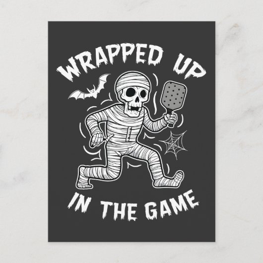 Verpakt in het spel pickleball Halloween Uitnodiging Briefkaart (Voorkant)