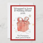 Verpakt in Liefde en Cheer Flat Holiday Kaart (Voorkant)