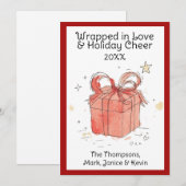 Verpakt in Liefde en Cheer Flat Holiday Kaart (Voorkant / Achterkant)