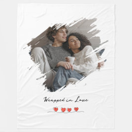 Verpakt in liefde Valentijnsdag foto gepersonalise Fleece Deken