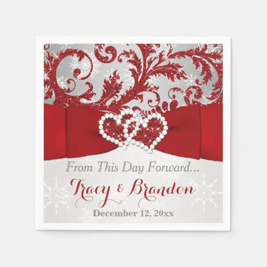 Verpakt in liefde Verbonden harten Bruiloft servet (Voorkant)