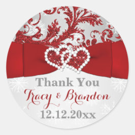 Verpakt in Liefde Verbonden Harten Bruiloft Sticke Ronde Sticker