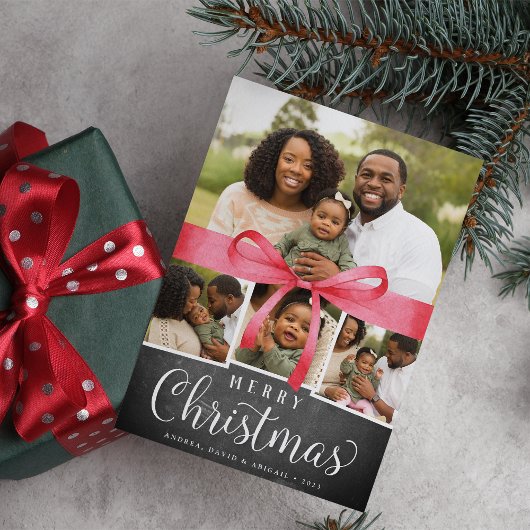 Verpakt in rood | Holiday Foto Collage Kaart
