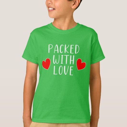 Verpakt met het T-shirt van Love Kind (Voorkant)