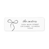 Verpakt met liefde chique zwarte boog etiket (Voorkant)