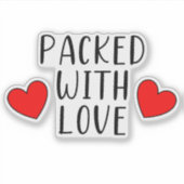 Verpakt met liefde custom-cut vinyl Sticker (Voorkant)