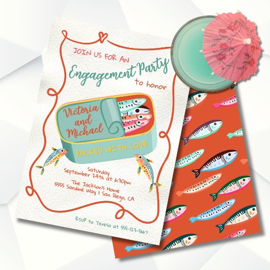 Verpakt met liefde Funky Sardine Party Kaart