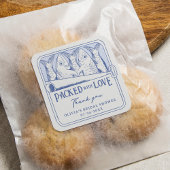 Verpakt met liefde ingeblikte sardines Vrijgezelle Vierkante Sticker