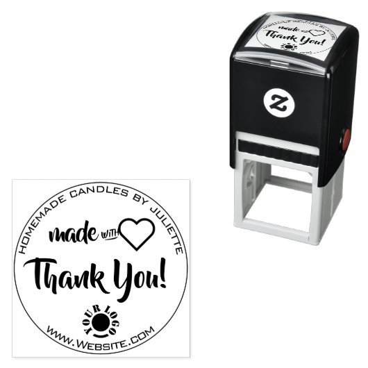 Verpakt met liefdeskaarsen Verpakking Dank u Zelfinktende Stempel (In situ)