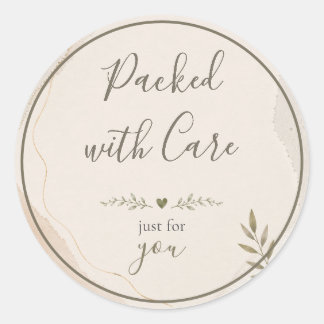 Verpakt met zorg Elke kleine onderneming Ronde Sticker