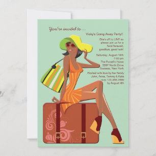 Verpakt mijn tas gaan weg Ebony Party uitnodiging