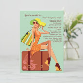 Verpakt mijn tas weggaan feestuitnodiging kaart (Staand voorkant)