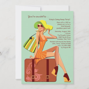 Verpakt mijn tas weggaan feestuitnodiging kaart