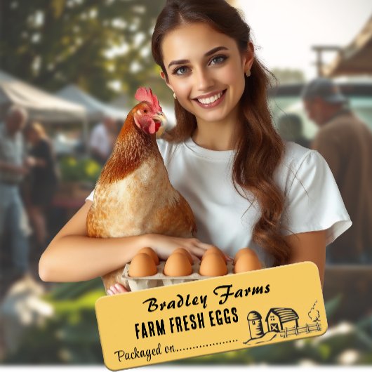 Verpakt op datum Boeren op de markt Voedsel Produc Etiket