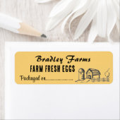 Verpakt op datum Boeren op de markt Voedsel Produc Etiket (Insitu)