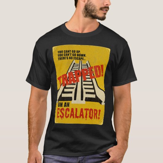 Verpakt op een scalator t-shirt (Voorkant)