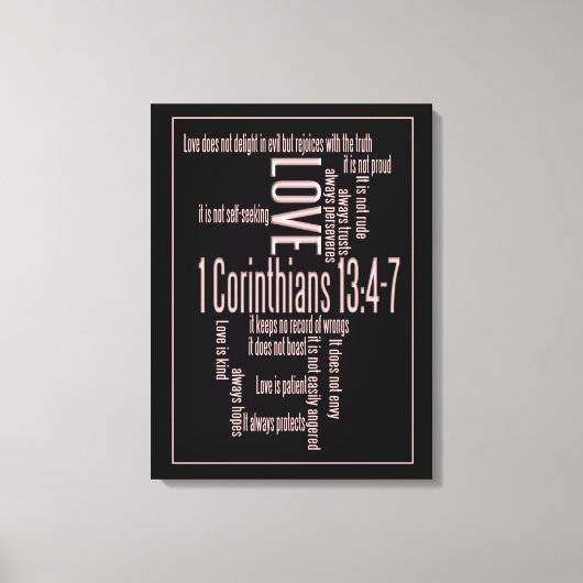 Verpakte Canvas Print - Liefde is Patiënt Black&Bl (Voorkant)