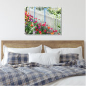 verpakte canvas tulpen tuin wit piket hek (Insitu (Slaapkamer))