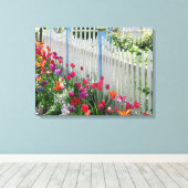 verpakte canvas tulpen tuin wit piket hek (Insitu (Houten vloer))