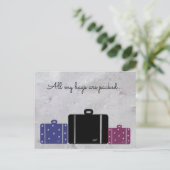 Verpakte koffers met Gezegde Briefkaart (Staand voorkant)