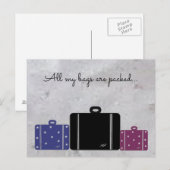 Verpakte koffers met Gezegde Briefkaart (Voorkant / Achterkant)